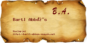 Bartl Abbás névjegykártya